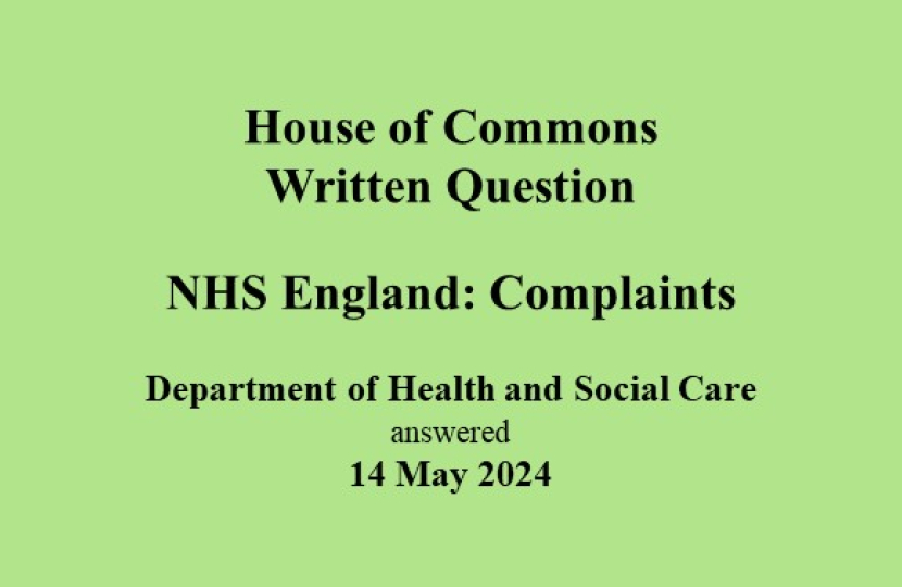 WQ NHS Complaint 14May24